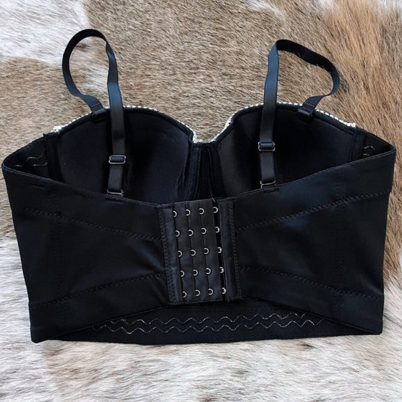 Rhinestone Fringe Cropped Bustier  - Marked size 34B / XS  ｡・:*˚:✧｡  NEW!!! ✧✧✧ - Picture 6 of 10